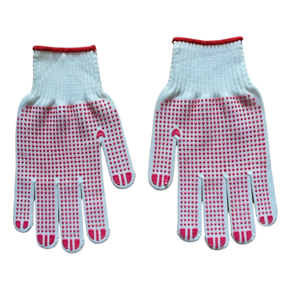 Reddish Pink White Grip Gloves Golf Gardening Utility Work Running Unisex Large